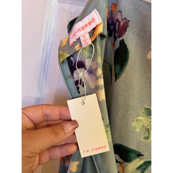 Women's re:named Floral Blue Dress Size S - Picture 4 of 8